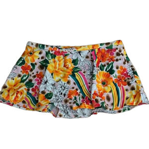 Islander bathing suit skirt bottoms, floral tropical print, size 14